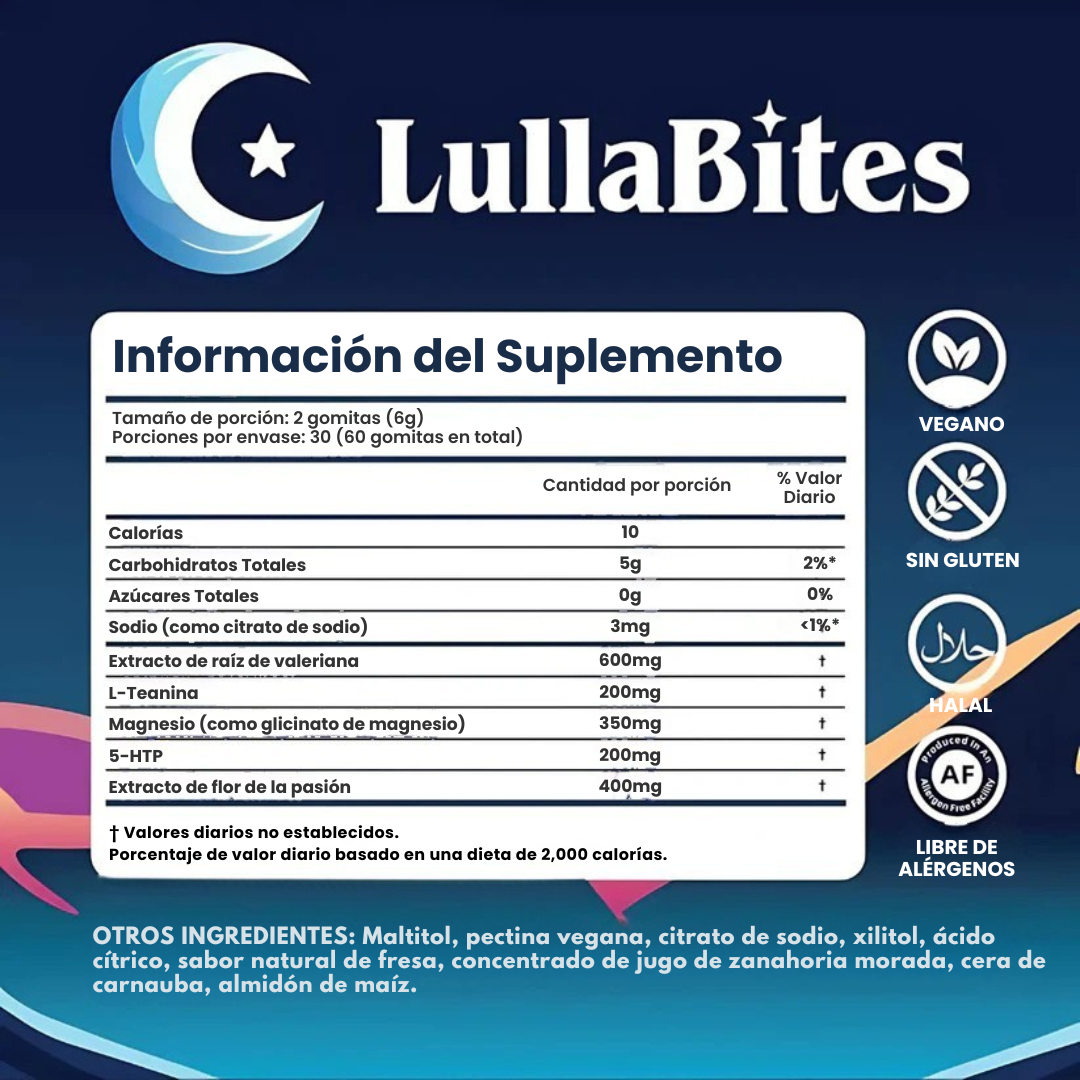 Lulla Bites® Gomitas Naturales para Dormir